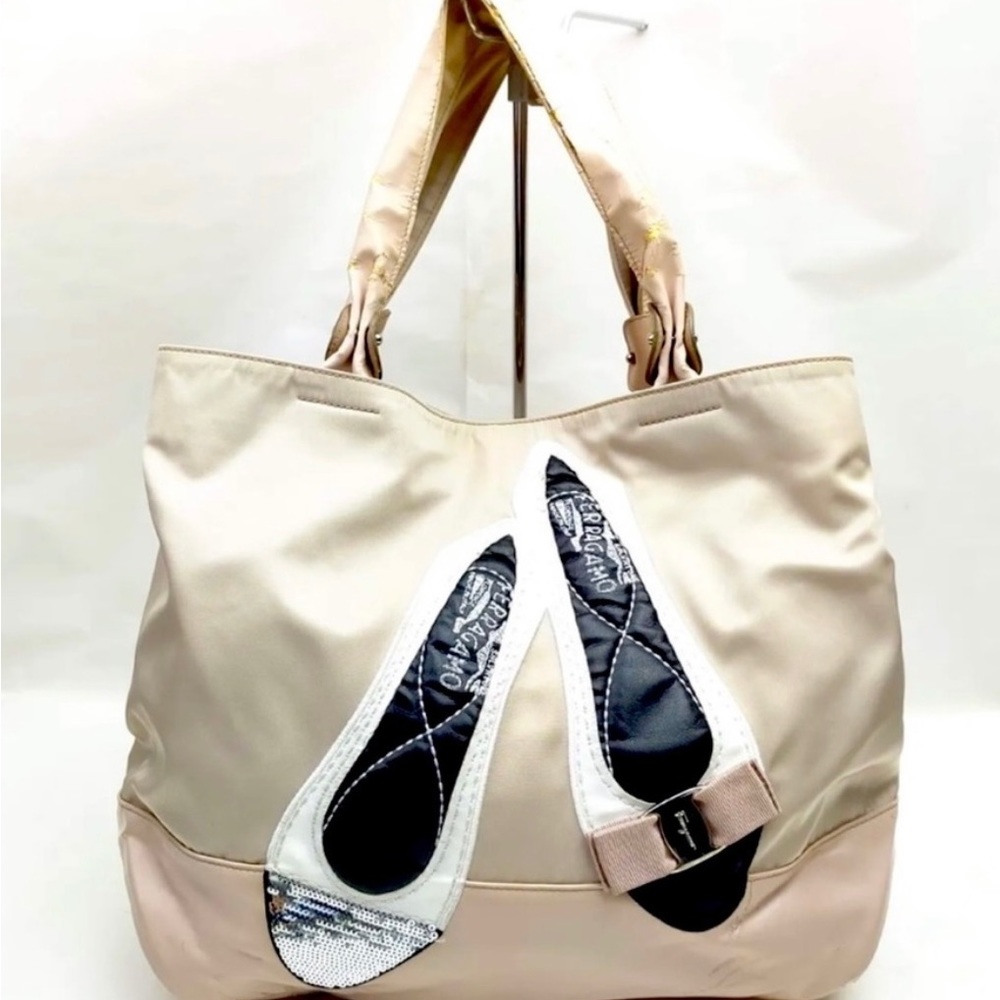 Salvatore Ferragamo Authentic Blush Nylon Tote